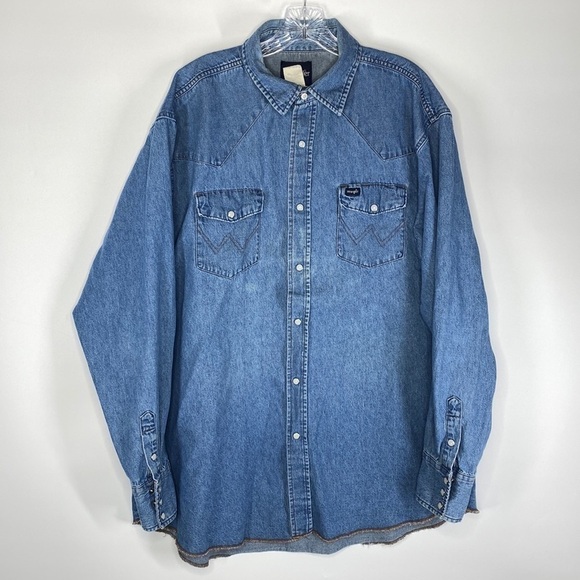 Vintage Wrangler Pearl Snap Button Down Shirt Size 2XLT - Picture 1 of 6